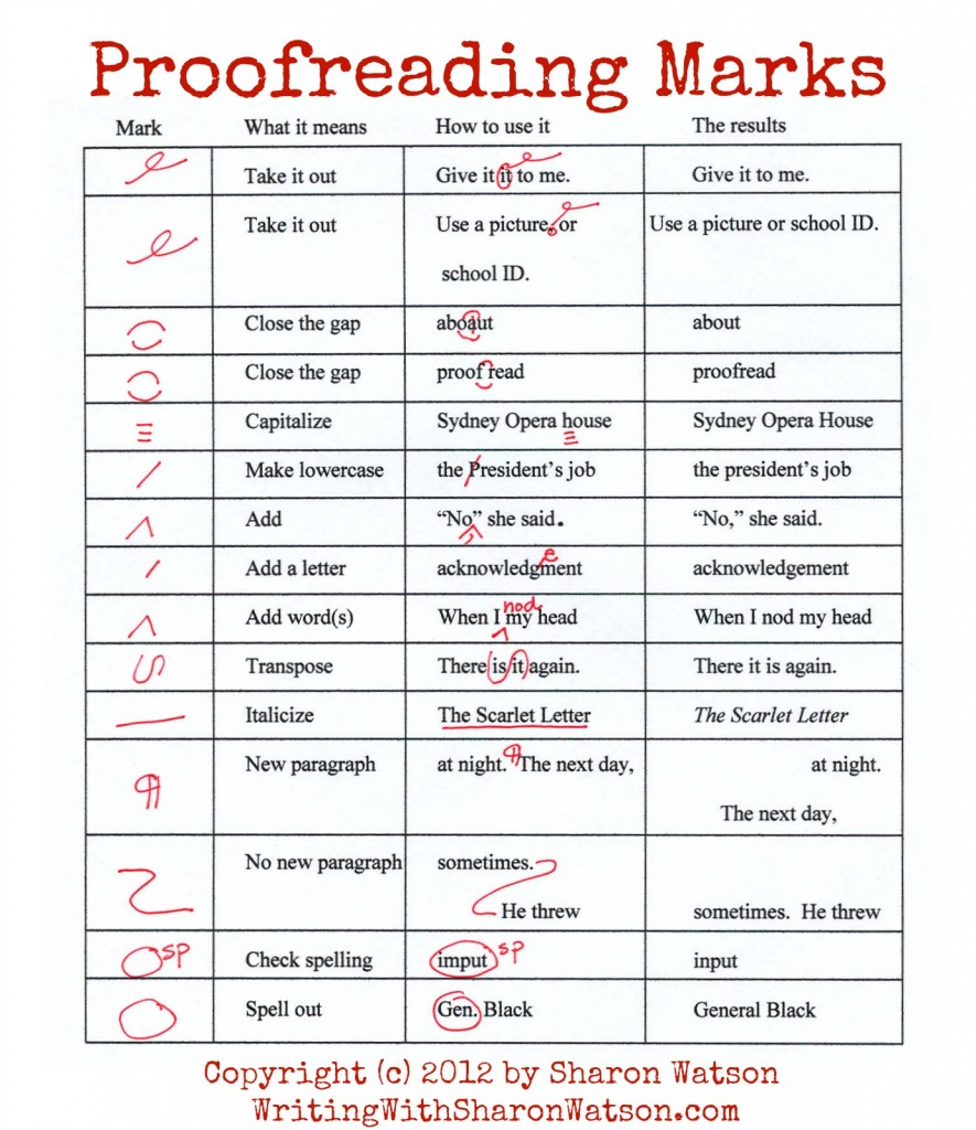 essay correction marks