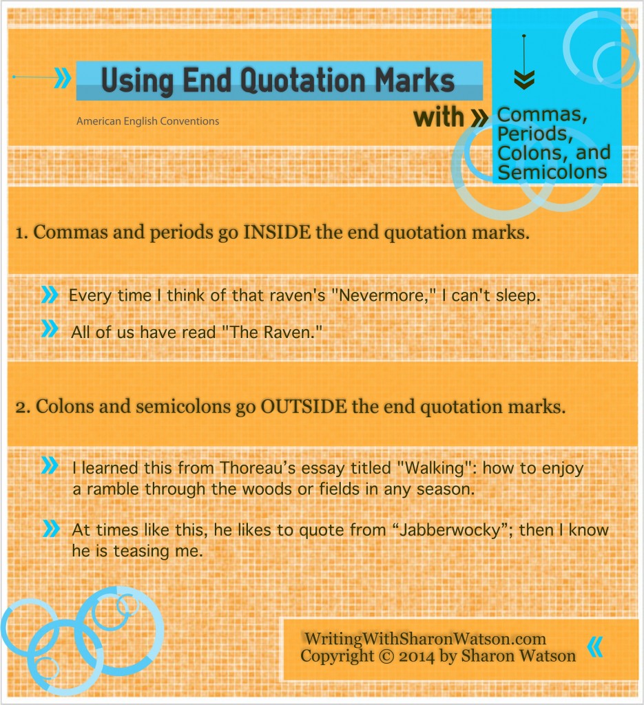 Quotation Marks And Commas Periods Colons And Semicolons