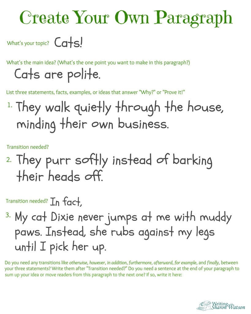 How to Create a Paragraph: Middle School Chart