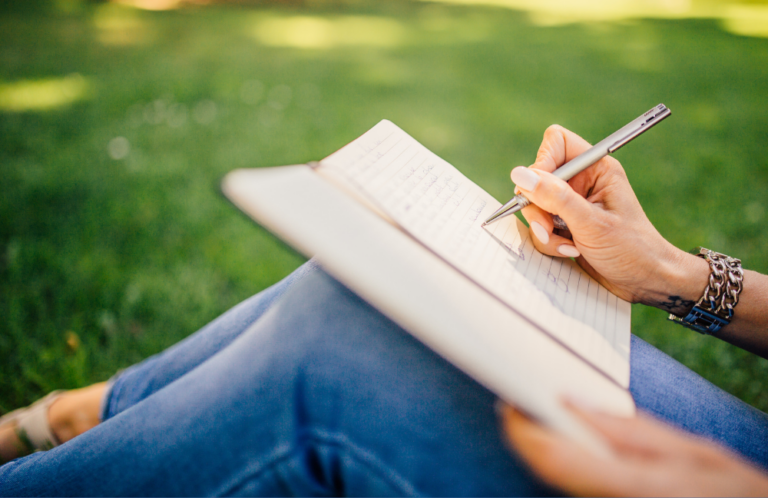 teenager proofreading her assignment